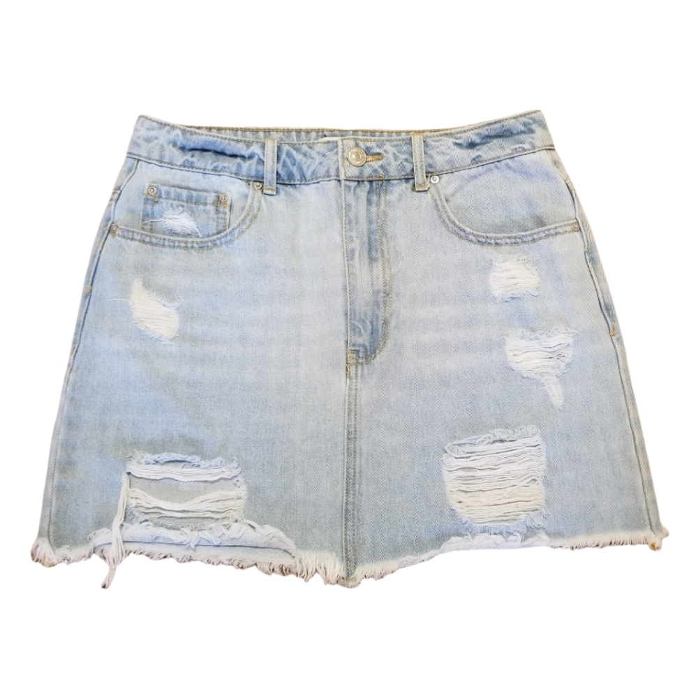 Distressed Jean Skirt